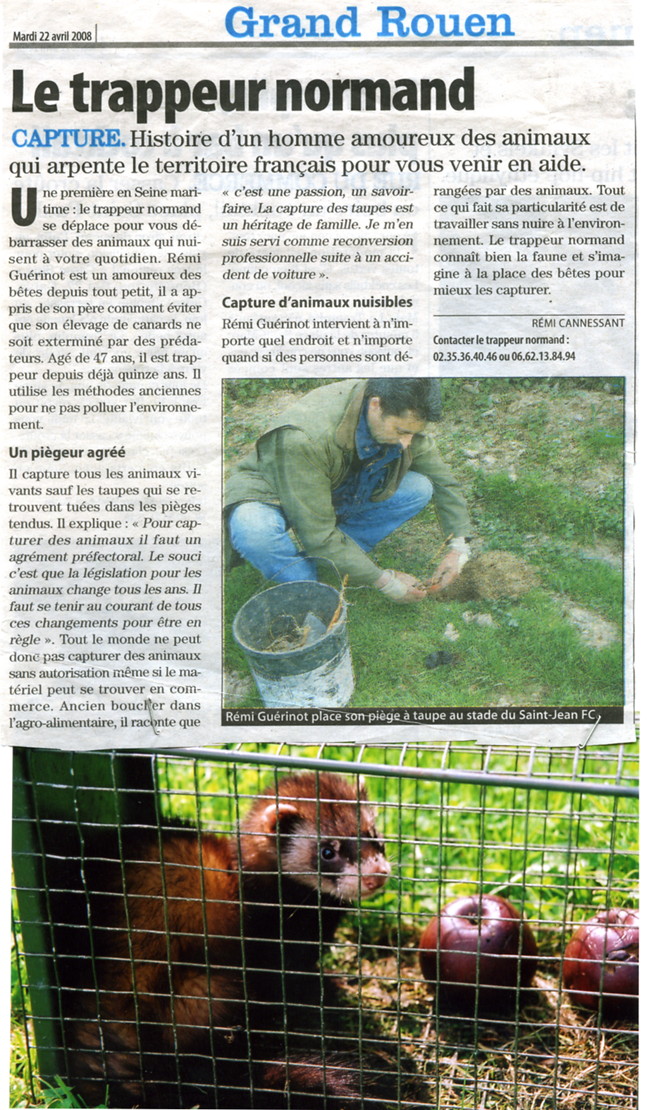 article sur le trappeur normand